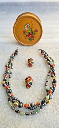 Vintage multi strand hematite - vintage,