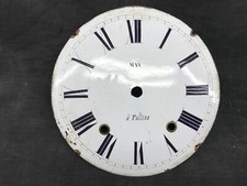 Cadran en cuivre émaillée pour horloge ancienne, MAY a Tullins pendule vintage