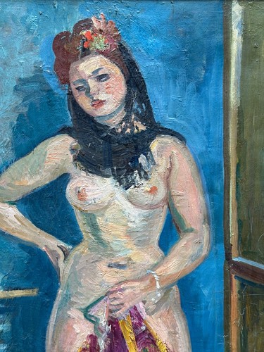 Tableau ancien portrait femme