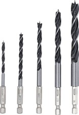 ASSORTIMENT DE 5 FORETS MECHES A BOIS DE 4 A 10 MM 6 PANS 1/4 POUR VISSEUSES