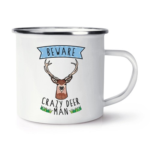 Attention homme cerf fou tasse - attention,