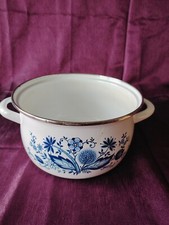 Ancienne Marmite En Émaille À Double Oreille Sans Couvercle 