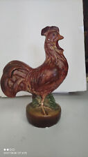 Ancienne grande tirelire à casser en plâtre forme de coq