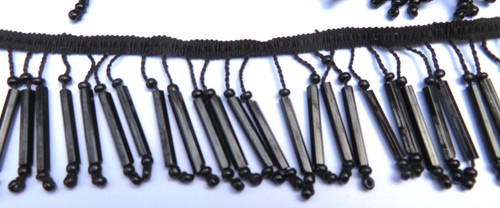 Galon broderie perles jais - galon,