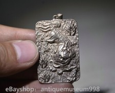 1.6 "Chine argent Feng Shui Kirin Dragon animal statue pendentif charme