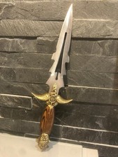 Dague décorative dorée collection tout métal tête sculptée 23 cm