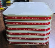 PATHÉ-BABY 9,5 - LE JUIF ERRANT (1926) 6 BOBINES METAL NOIR + 6 BOITES PLASTIQUE