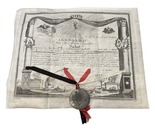 Diplôme maçonnique triple - diplôme,