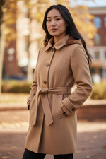 Manteau En Laine Beige Pour