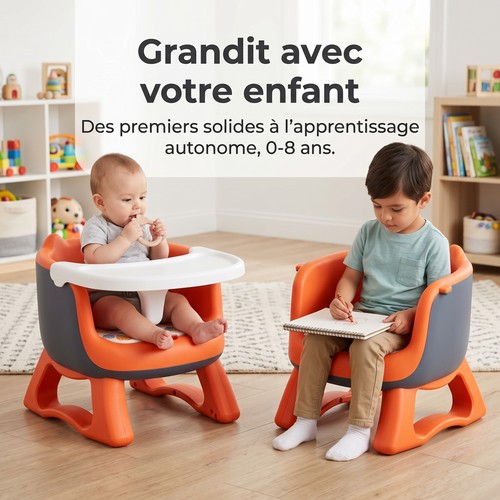 Chaise haute bébé évolutive