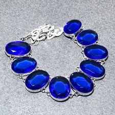 Collier bijoux mode pierre précieuse forme ovale quartz tanzanite facettée 18...