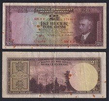 Billet De Turquie 2 1/2 Lira