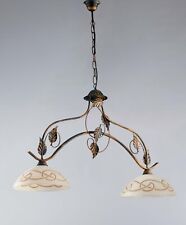 Barre Haltère Lustre Classique Fer Forgé 2 Lumières Lgt Solaris