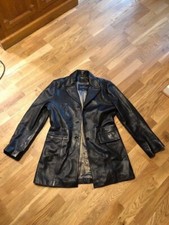 Veste cuir noir longue