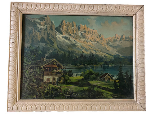 Ancien cadre sous - ancien, verre