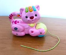 JEU JOUET CHAT ROSE MUSICAL A TIRER. 1,2,3 P'TIT CHAT. VTECH