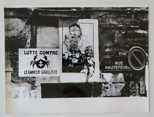 Photo ancienne 18x24 affiche DE GAULLE CANCER Paris mai 68 poster may 1968 6