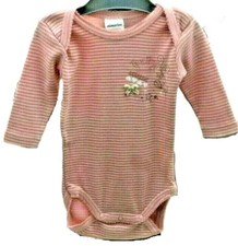 Absorba body manche longue rose rayé gris noeud velours bébé 3 mois