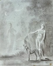 Dessin Ancien Crayon Étude