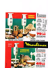 PUBLICITE ADVERTISING  1964   MOULINEX   robot Marie & combiné Marinette