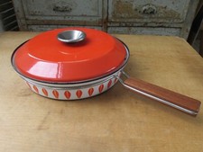CATHRINE HOLM NORWAY FAITOUT CASSEROLE VINTAGE ORANGE LOTUS EMAILLEE 27cm