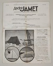 Vintage Brochure Catalogue Triptyque éte 1947 André Jamet Camping Mountain
