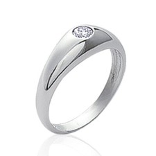 Bague solitaire femme - argent