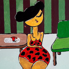 Artiste B Jost , acrylique , carton entoilé 2025 , 25 x 25 cm , ref Artmajeur  .