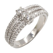 BIJOUX Bague Diamant Or Blanc 18KWG Occasion Femme Taille US 5,5