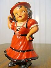 Wind Up IRWIN SPANISH FLAMENCO Dancer Red/Black/ White Dress 6.4"Tall
