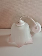 Suspension,globe En Forme De Tulipe En Verre Pointes Partant Sur Le Rose Vintage