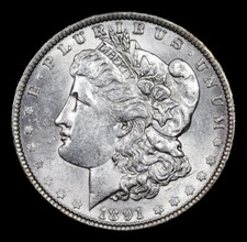 * 1891-p Morgan Dollar $1 *
