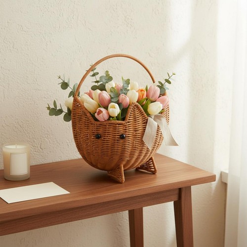 Panier tressé imitation rotin - imitation,