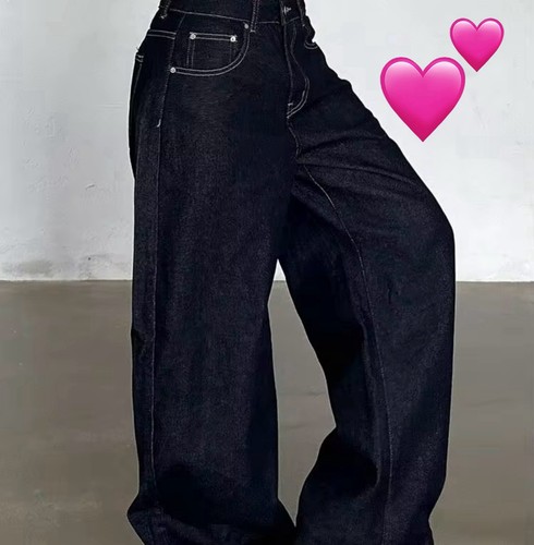 Jean femme noir - , wide-leg