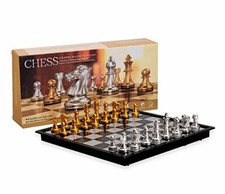 Magnetic Travel Chess Set WITH Board That Becomes A Storage Compartment FOR GIFT