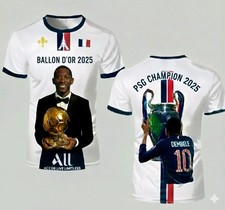 Maillot Football Dembelé T-shirt Psg Foot Ballon D'or Trophée League  Champions