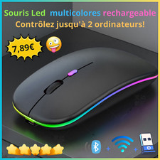 souris Sans fil LED rechargeable bluetooth Wi-Fi Windows Apple Android Promo!