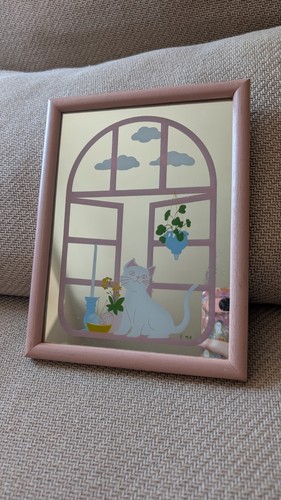 Miroir chat rose kawaii