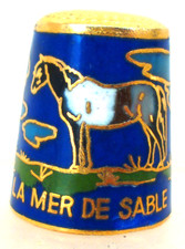 DE A COUDRE DE COLLECTION THIMBLE METAL ET EMAIL - LA MER DE SABLE ERMENONVILLE