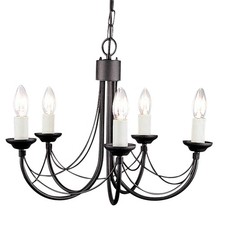 Lustre Rustique Noir Et Blanc