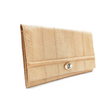 Pochette Louis Féraud Vintage des années 70 | En Peau de Python Beige et Cuir