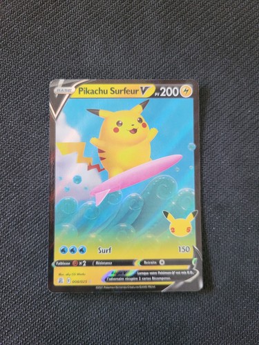 Carte pokémon pikachu surfeur - carte,