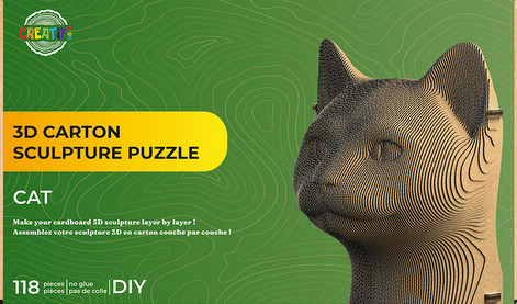 Puzzle sculpture carton - 3d,