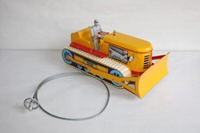 JOUSTRA bulldozer ref 454, jouet vintage en tôle téléguidé