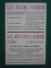 11/1927 PUB AVIONS MOTEURS FARMAN JABIRU F.170 SUPER GOLIATH ORIGINAL AD
