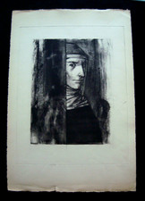 Michel Ciry - Gravure Portrait de Femme  ( 38 x 56 cm / motif : 23 x 32 ) - 1964