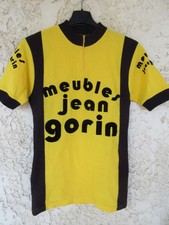 Maillot cycliste MEUBLES JEAN GORIN vintage camiseta shirt années 80 jaune 1 XS