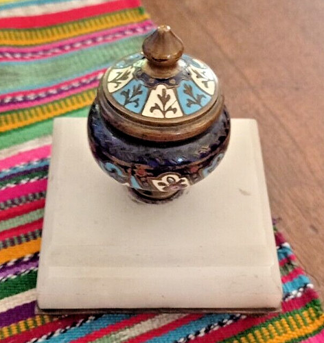 Encrier bronze email - encrier,