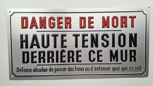 Panneau métal danger de - métal,