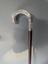 Belle canne Art Nouveau pommeau argent
